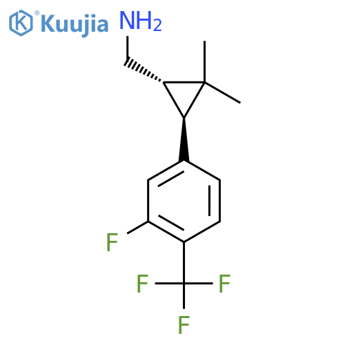 rac-(1R,3R)-3-3-fluoro-4-(trifluoromethyl)phenyl-2,2-dimethylcyclopropylmethanamine structure