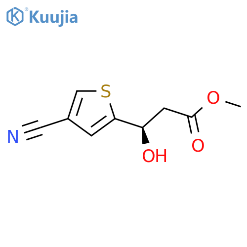 methyl (3R)-3-(4-cyanothiophen-2-yl)-3-hydroxypropanoate structure