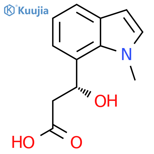 (3R)-3-hydroxy-3-(1-methyl-1H-indol-7-yl)propanoic acid structure