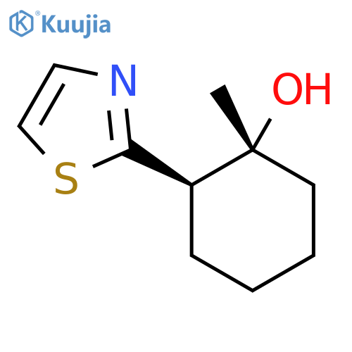 rac-(1R,2R)-1-methyl-2-(1,3-thiazol-2-yl)cyclohexan-1-ol structure