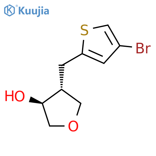 rac-(3R,4S)-4-(4-bromothiophen-2-yl)methyloxolan-3-ol structure