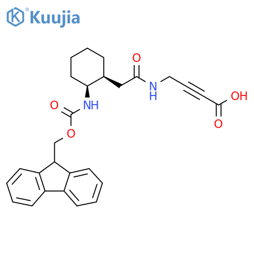 rac-4-{2-(1R,2R)-2-({(9H-fluoren-9-yl)methoxycarbonyl}amino)cyclohexylacetamido}but-2-ynoic acid structure