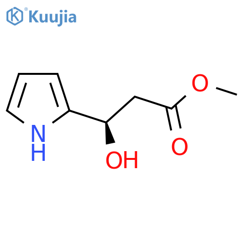 methyl (3R)-3-hydroxy-3-(1H-pyrrol-2-yl)propanoate structure