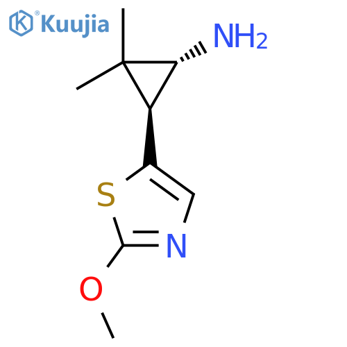 rac-(1R,3S)-3-(2-methoxy-1,3-thiazol-5-yl)-2,2-dimethylcyclopropan-1-amine structure