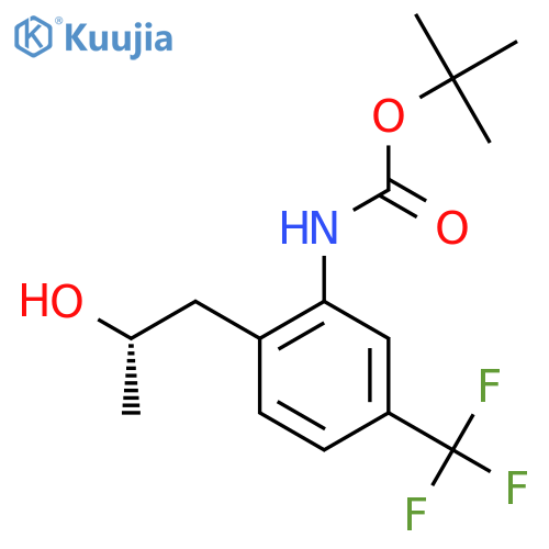 tert-butyl N-{2-(2S)-2-hydroxypropyl-5-(trifluoromethyl)phenyl}carbamate structure