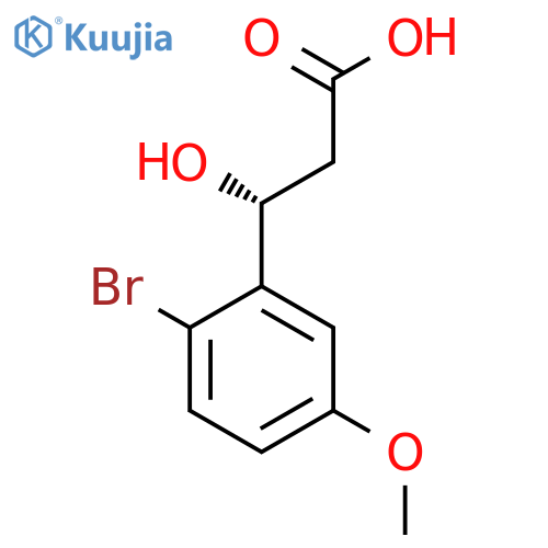 (3R)-3-(2-bromo-5-methoxyphenyl)-3-hydroxypropanoic acid structure