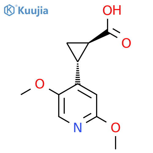 rac-(1R,2R)-2-(2,5-dimethoxypyridin-4-yl)cyclopropane-1-carboxylic acid structure