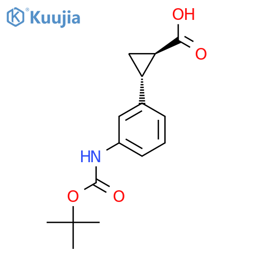 rac-(1R,2R)-2-(3-{(tert-butoxy)carbonylamino}phenyl)cyclopropane-1-carboxylic acid structure