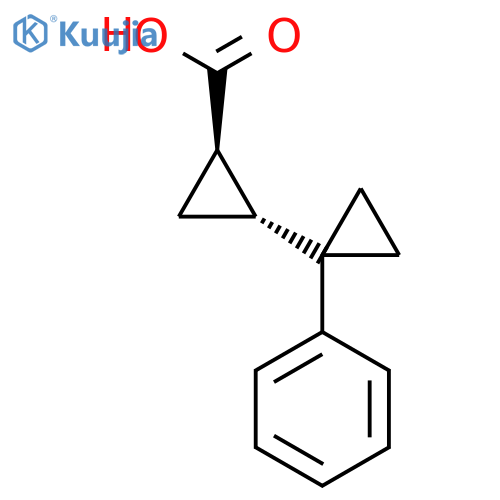 rac-(1R,2R)-2-(1-phenylcyclopropyl)cyclopropane-1-carboxylic acid structure