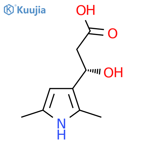 (3S)-3-(2,5-dimethyl-1H-pyrrol-3-yl)-3-hydroxypropanoic acid structure