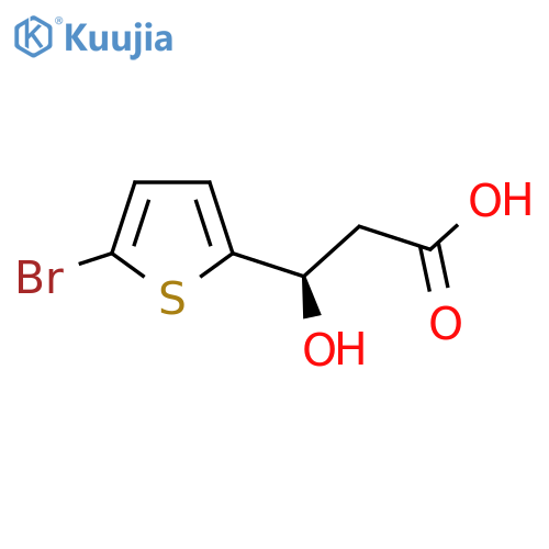 (3R)-3-(5-bromothiophen-2-yl)-3-hydroxypropanoic acid structure