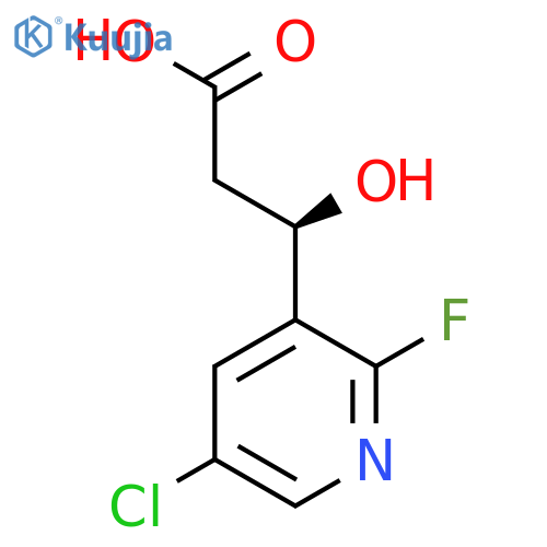 (3R)-3-(5-chloro-2-fluoropyridin-3-yl)-3-hydroxypropanoic acid structure