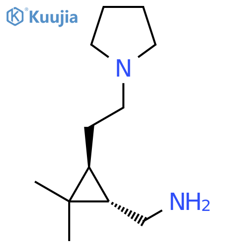 rac-(1R,3R)-2,2-dimethyl-3-2-(pyrrolidin-1-yl)ethylcyclopropylmethanamine structure