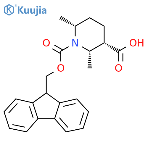 rac-(2R,3R,6S)-1-{(9H-fluoren-9-yl)methoxycarbonyl}-2,6-dimethylpiperidine-3-carboxylic acid structure