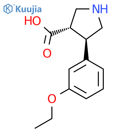 rac-(3R,4S)-4-(3-ethoxyphenyl)pyrrolidine-3-carboxylic acid structure