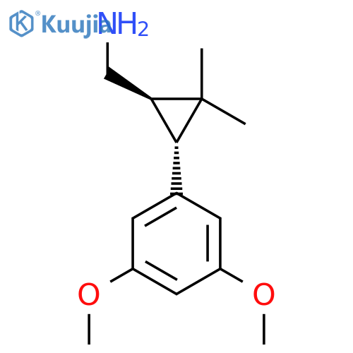 rac-(1R,3R)-3-(3,5-dimethoxyphenyl)-2,2-dimethylcyclopropylmethanamine structure