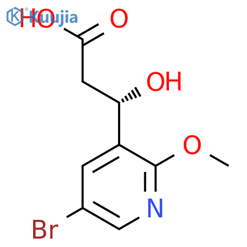 (3S)-3-(5-bromo-2-methoxypyridin-3-yl)-3-hydroxypropanoic acid structure