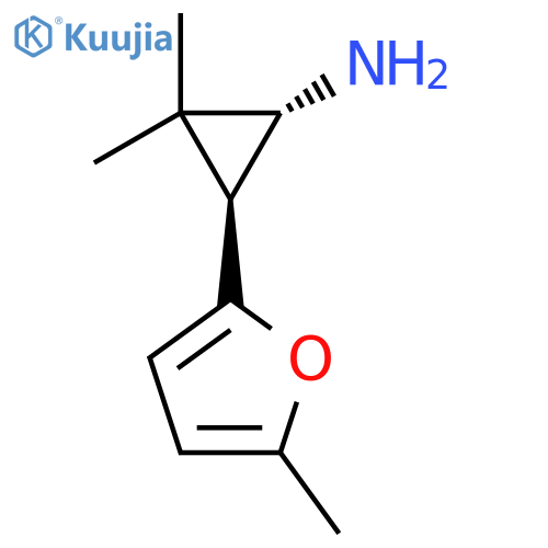 rac-(1R,3S)-2,2-dimethyl-3-(5-methylfuran-2-yl)cyclopropan-1-amine structure