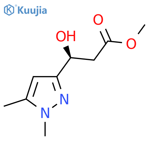 methyl (3S)-3-(1,5-dimethyl-1H-pyrazol-3-yl)-3-hydroxypropanoate structure