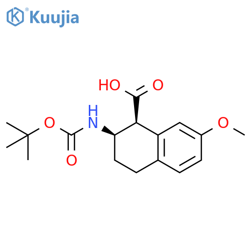 rac-(1R,2S)-2-{(tert-butoxy)carbonylamino}-7-methoxy-1,2,3,4-tetrahydronaphthalene-1-carboxylic acid structure