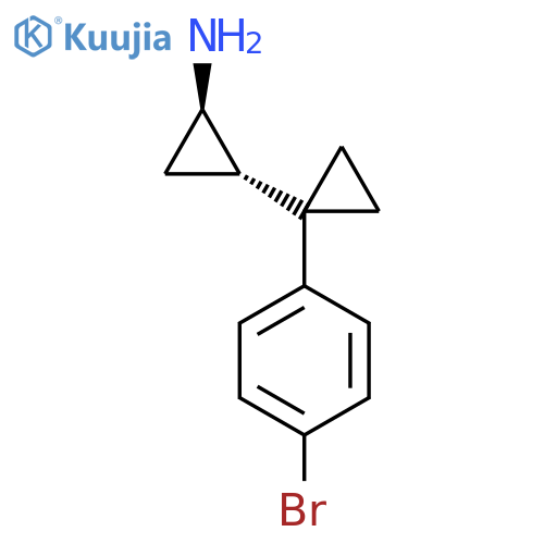 rac-(1R,2S)-2-1-(4-bromophenyl)cyclopropylcyclopropan-1-amine structure