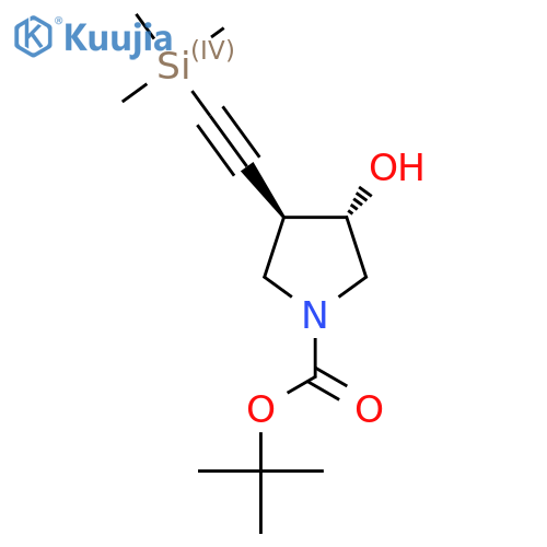 Tert-butyl (3S,4R)-3-hydroxy-4-[2-(trimethylsilyl)ethynyl]pyrrolidine-1-carboxylate structure