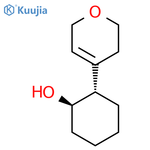 rac-(1R,2S)-2-(3,6-dihydro-2H-pyran-4-yl)cyclohexan-1-ol structure
