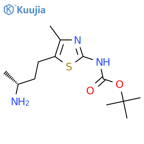 tert-butyl N-{5-(3R)-3-aminobutyl-4-methyl-1,3-thiazol-2-yl}carbamate structure