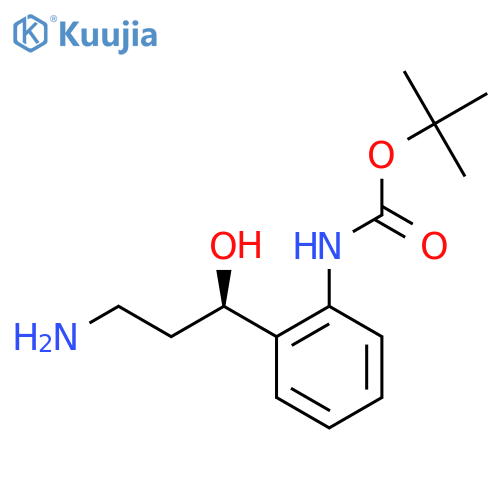 tert-butyl N-{2-(1R)-3-amino-1-hydroxypropylphenyl}carbamate structure