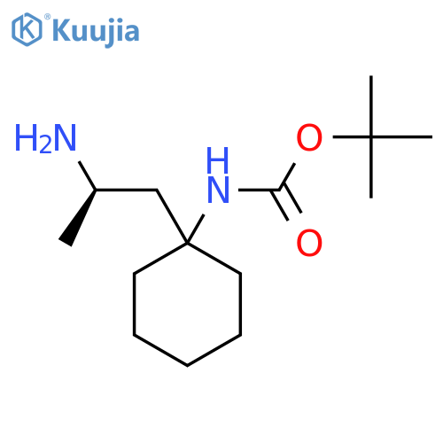 tert-butyl N-{1-(2R)-2-aminopropylcyclohexyl}carbamate structure