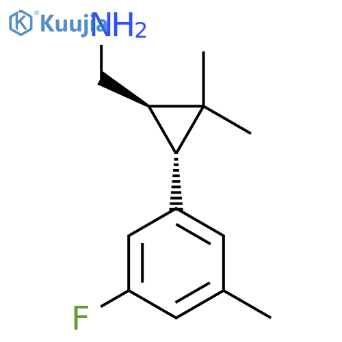 rac-(1R,3R)-3-(3-fluoro-5-methylphenyl)-2,2-dimethylcyclopropylmethanamine structure