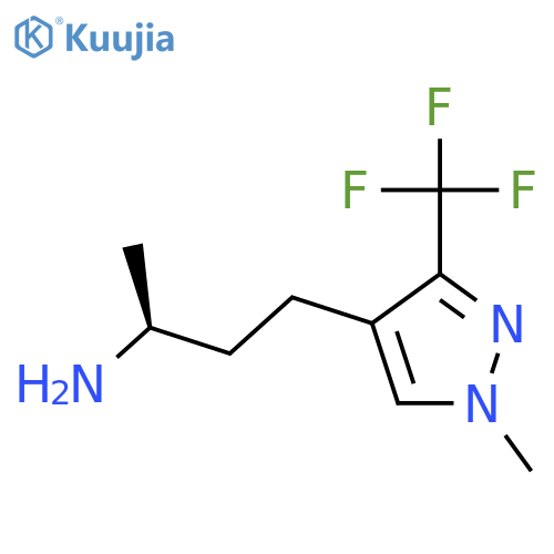 (2S)-4-1-methyl-3-(trifluoromethyl)-1H-pyrazol-4-ylbutan-2-amine structure