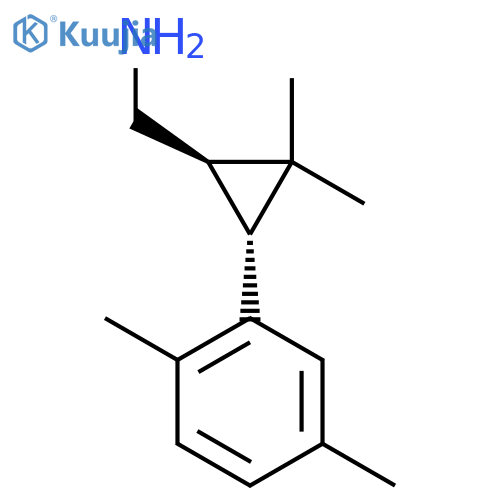 rac-(1R,3R)-3-(2,5-dimethylphenyl)-2,2-dimethylcyclopropylmethanamine structure