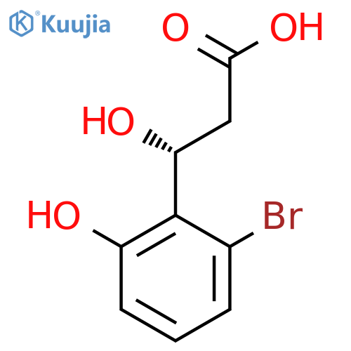 (3R)-3-(2-bromo-6-hydroxyphenyl)-3-hydroxypropanoic acid structure