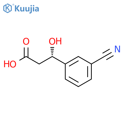 (3S)-3-(3-cyanophenyl)-3-hydroxypropanoic acid structure