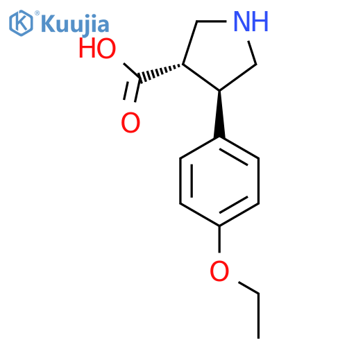 rac-(3R,4S)-4-(4-ethoxyphenyl)pyrrolidine-3-carboxylic acid structure