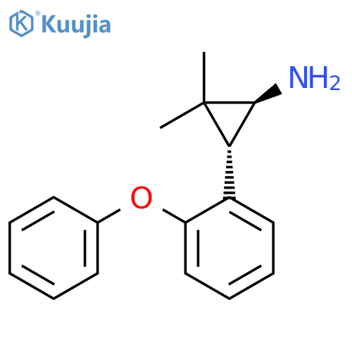 rac-(1R,3R)-2,2-dimethyl-3-(2-phenoxyphenyl)cyclopropan-1-amine structure