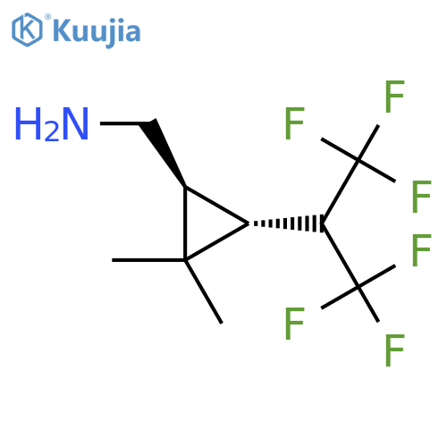 rac-(1R,3S)-3-(1,1,1,3,3,3-hexafluoropropan-2-yl)-2,2-dimethylcyclopropylmethanamine structure