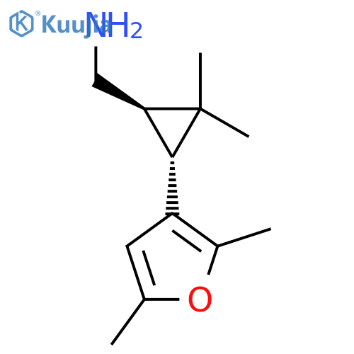 rac-(1R,3R)-3-(2,5-dimethylfuran-3-yl)-2,2-dimethylcyclopropylmethanamine structure