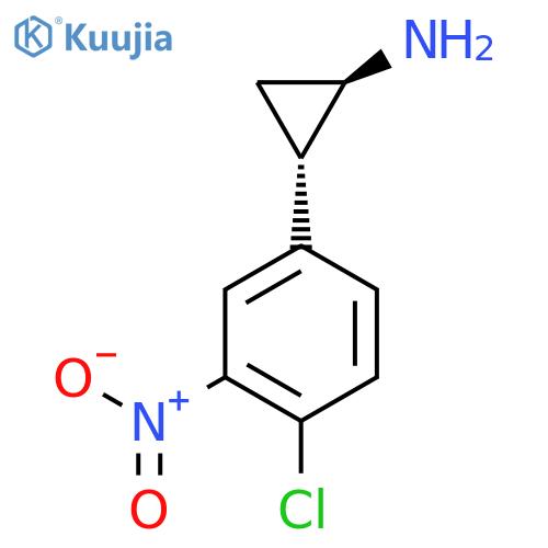 rac-(1R,2S)-2-(4-chloro-3-nitrophenyl)cyclopropan-1-amine structure