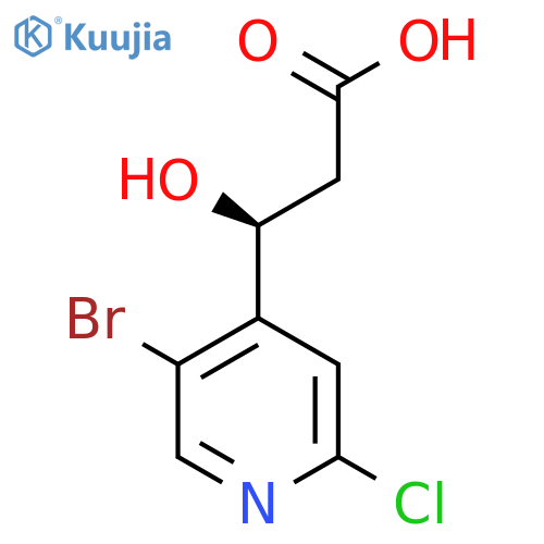 (3S)-3-(5-bromo-2-chloropyridin-4-yl)-3-hydroxypropanoic acid structure
