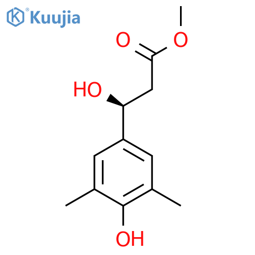 methyl (3S)-3-hydroxy-3-(4-hydroxy-3,5-dimethylphenyl)propanoate structure
