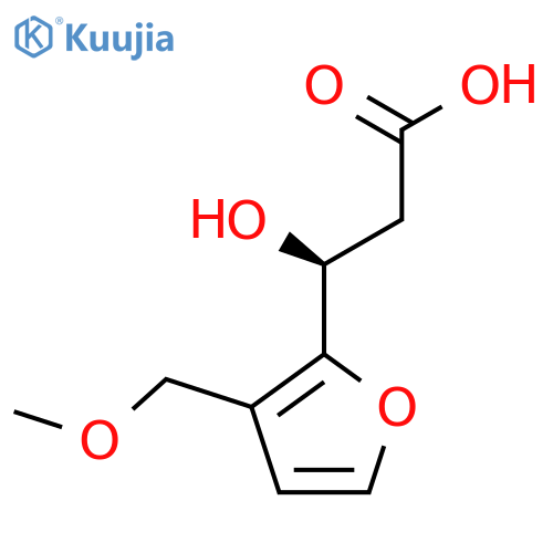 (3S)-3-hydroxy-3-3-(methoxymethyl)furan-2-ylpropanoic acid structure