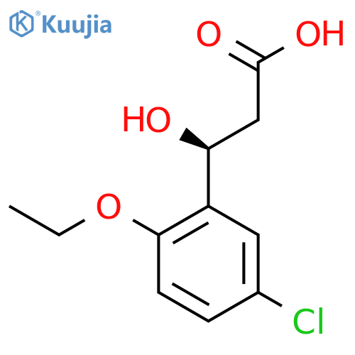(3S)-3-(5-chloro-2-ethoxyphenyl)-3-hydroxypropanoic acid structure