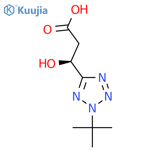 (3S)-3-(2-tert-butyl-2H-1,2,3,4-tetrazol-5-yl)-3-hydroxypropanoic acid structure