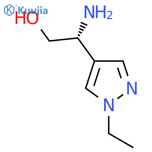(2R)-2-amino-2-(1-ethyl-1H-pyrazol-4-yl)ethan-1-ol structure