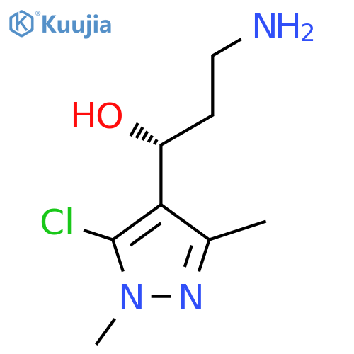 (1R)-3-amino-1-(5-chloro-1,3-dimethyl-1H-pyrazol-4-yl)propan-1-ol structure