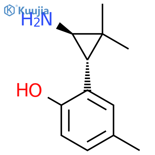 rac-2-(1R,3R)-3-amino-2,2-dimethylcyclopropyl-4-methylphenol structure