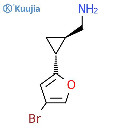 rac-(1R,2R)-2-(4-bromofuran-2-yl)cyclopropylmethanamine structure