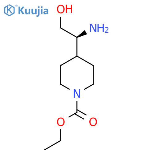 ethyl 4-(1S)-1-amino-2-hydroxyethylpiperidine-1-carboxylate structure